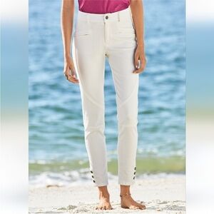 NWOT Peruvian Connection Ryder High Rise Skinny Leg Designer White Denim Jeans